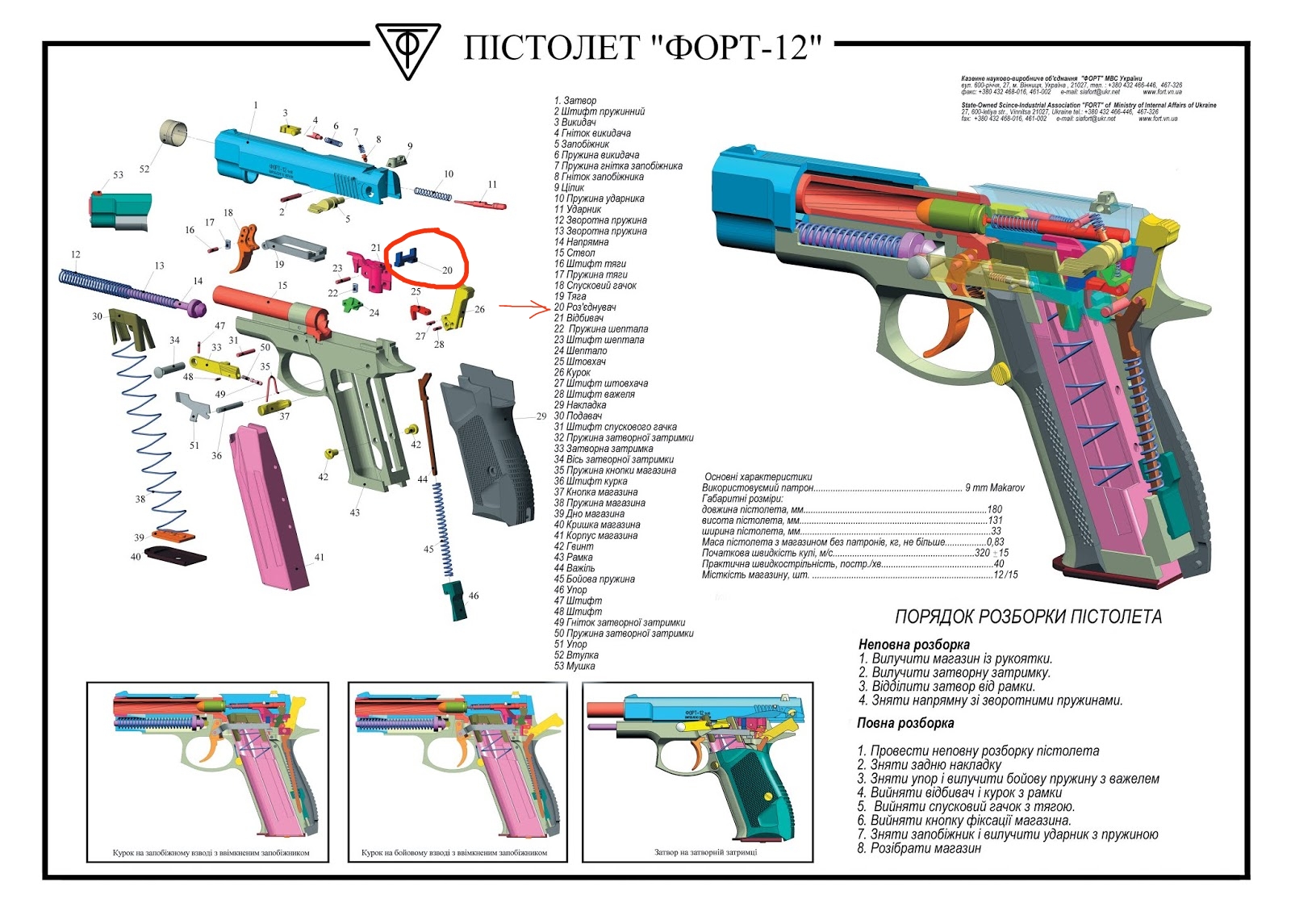 Роз'єднувач в УСМ пістолетів Форт - Зображення 3